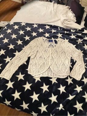 JH Collectibles Cream Crochet Open Cardigan